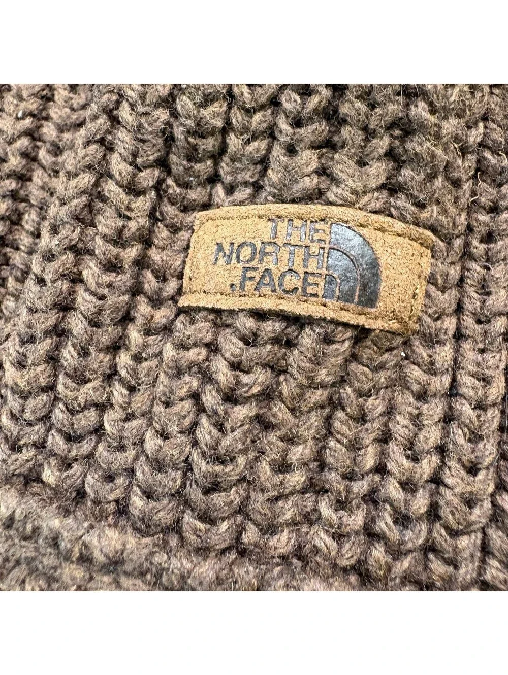 Vintage The North Face Chunky Heavy Knit Shawl Collar Sweater Size Large Brown